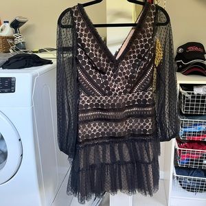 BCBG black ruffle dress